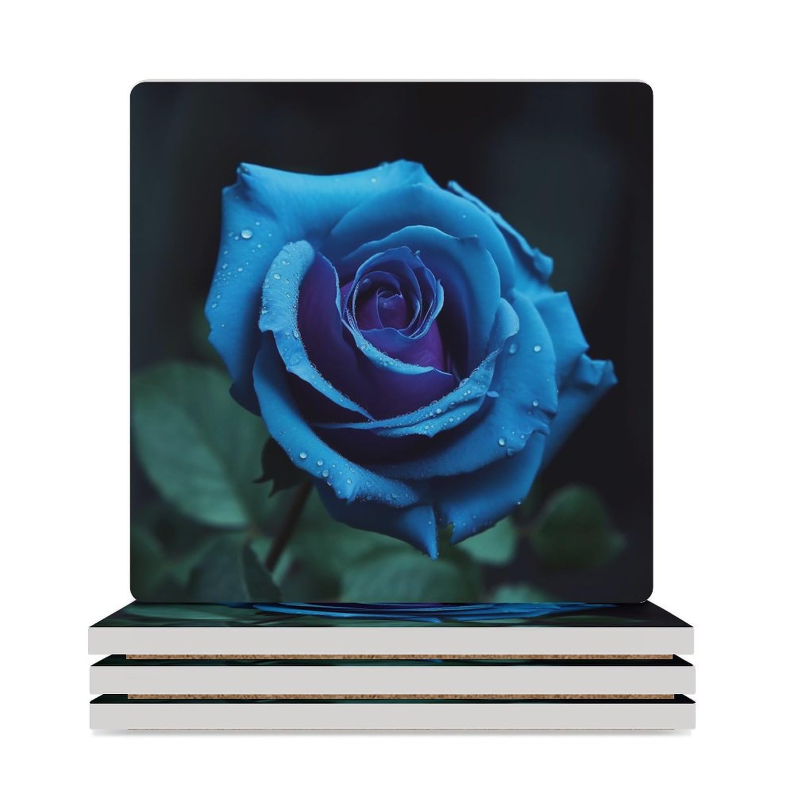 Dessous de verre romantiques bleus roses pour vos pauses café