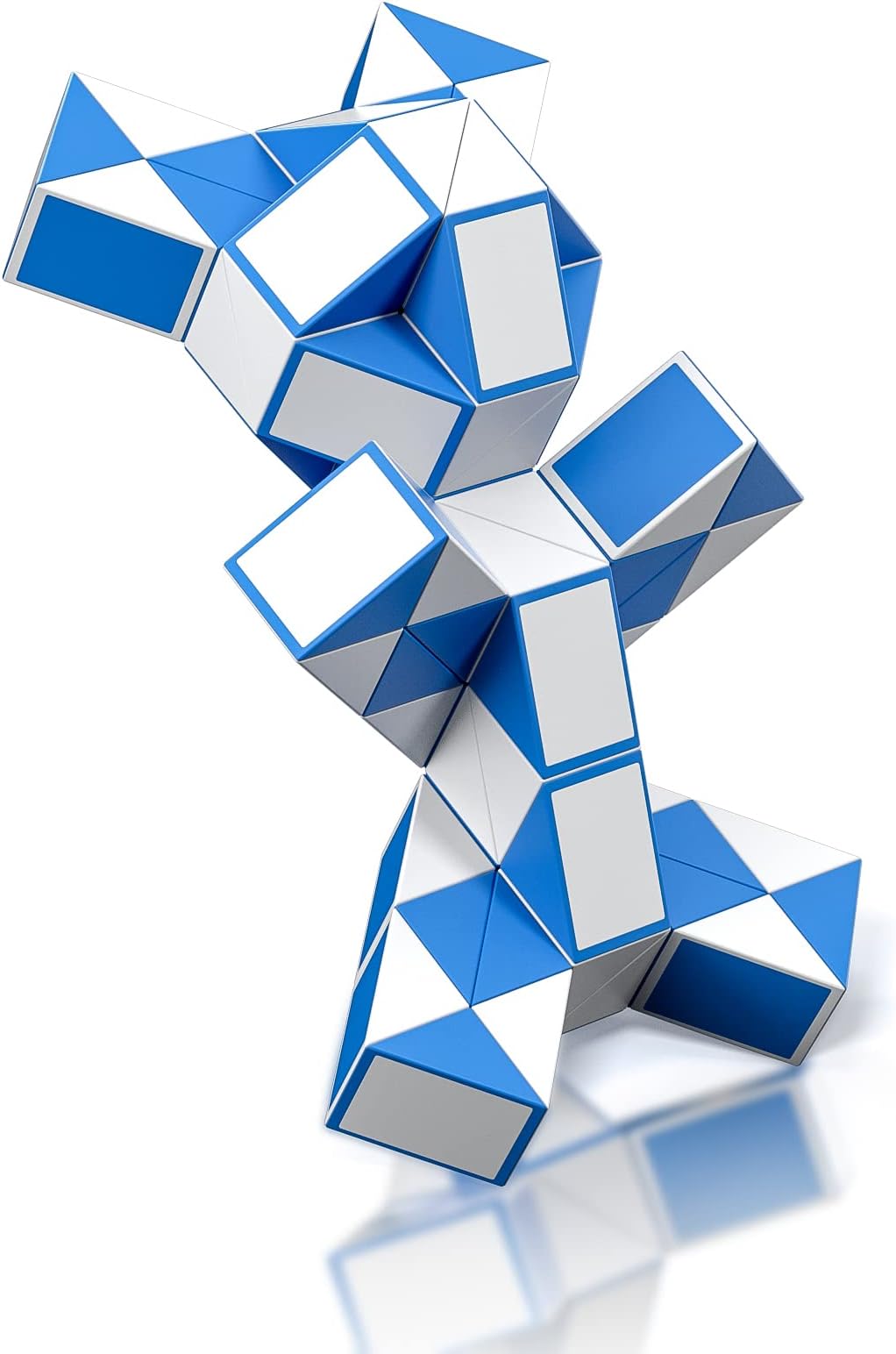 ROXENDA Magic Snake with 72 Blocks, Magic Snake Cube Twist Puzzle - 3D Fidget Puzzle Games Party Bag Children's Birthday Party for Children Adults - 1 Pack (Blue)