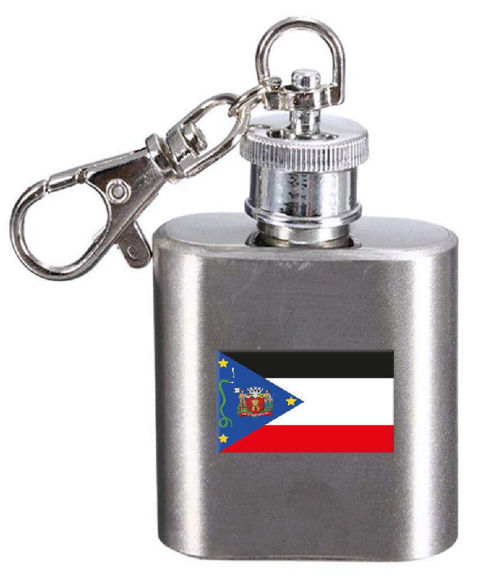 Flasque porte-clés gravé Mogi Das Cruzes finition acier brossé
