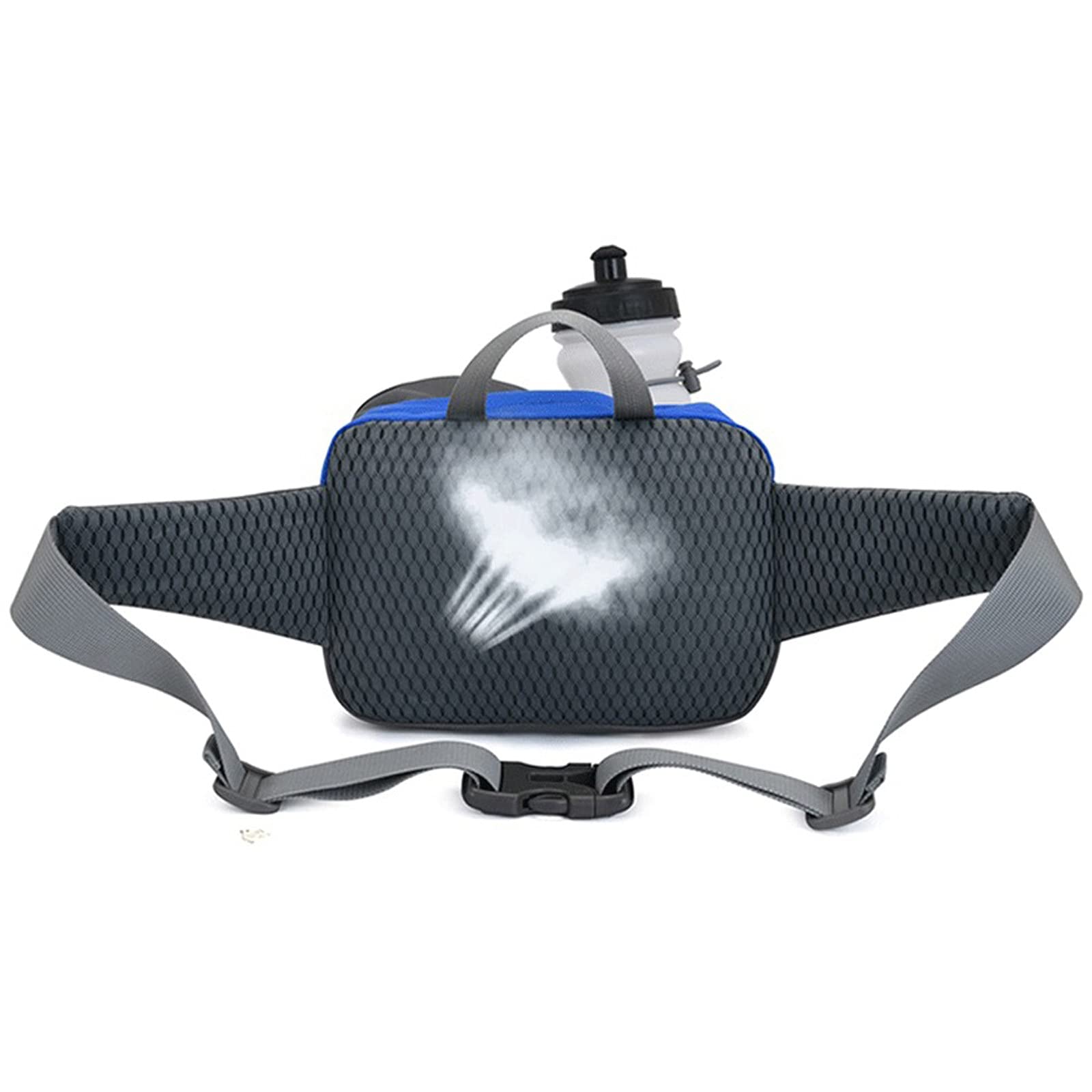 Saszetka biodrowa na pas z systemem nawadniania, torba na bidon do biegania, sportowa, fitnessowa, saszetka biodrowa na rower, Phon (czarna)