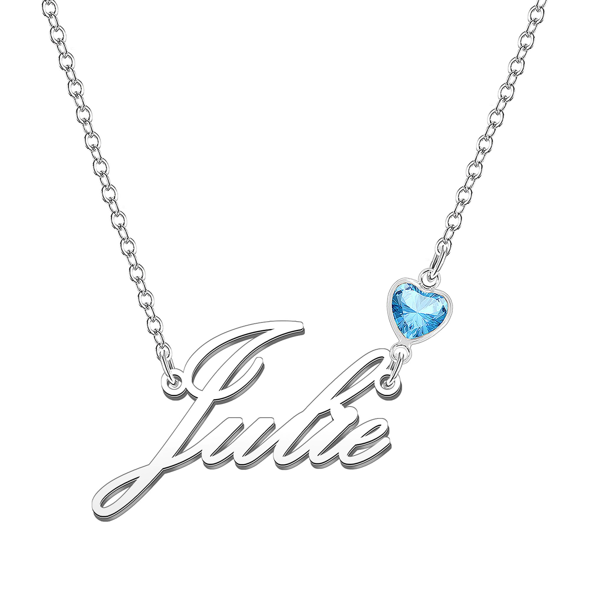 KravenPersonalized Dainty Name Necklaces Blue Birth Stone Custom Engraved Initial Nameplate Pendant Choker Customized Birthday Mother Christmas Gifts for Women Girls Teen Daughter…