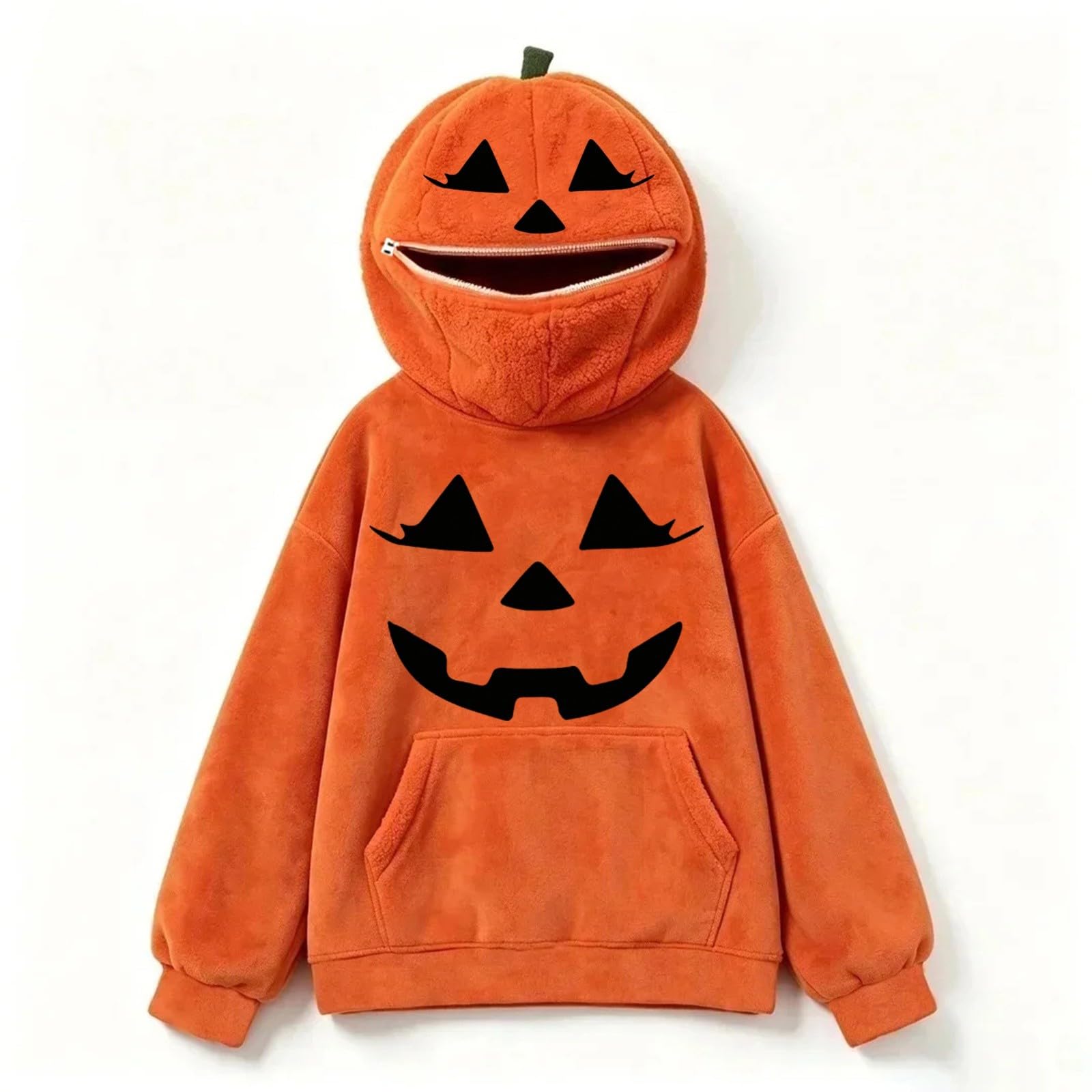 Sudadera con capucha de calabaza mullida para niñas | Sudadera con capucha suave y cálida para otoño e invierno, perfecta para fiestas de truco o trato, escuela, vacaciones