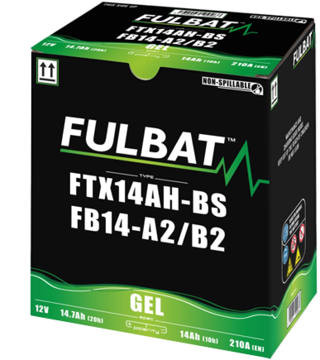 Fulbat - Batería Moto Gel YB14L-A2 / 12N14-3A 12V 14Ah