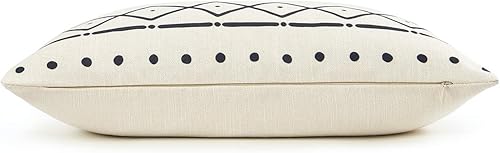 Miniatura 4 de Hofdeco Funda de almohada lumbar decorativa con estampado de tela de barro africano, patrón Bogolan, funda de cojín de tela pesada, 20 x 12 pulgadas