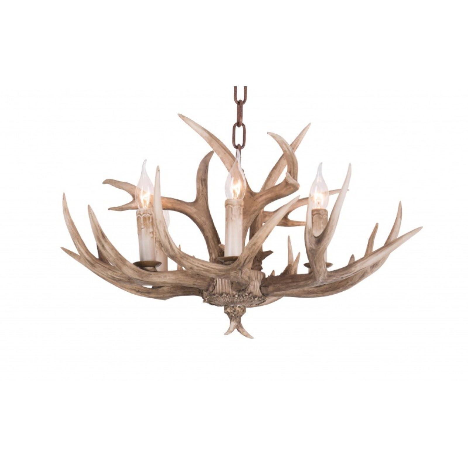 HYJAUSXB Deer Chandelier,6-8 Heads Stag Lamp Rustic Interior Decoration Resin Material,LED Bulbs,Rustic Decoration,Home Lighting Including light bulbs(70 * 40cm, Beige)