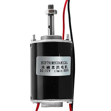 YaeGarden 12V 30W High Speed CW/CCW Permanent Magnet DC Motor Electric Micro Speed Reduction Geared Motor For DIY Generator (DC 12V 3000RPM)