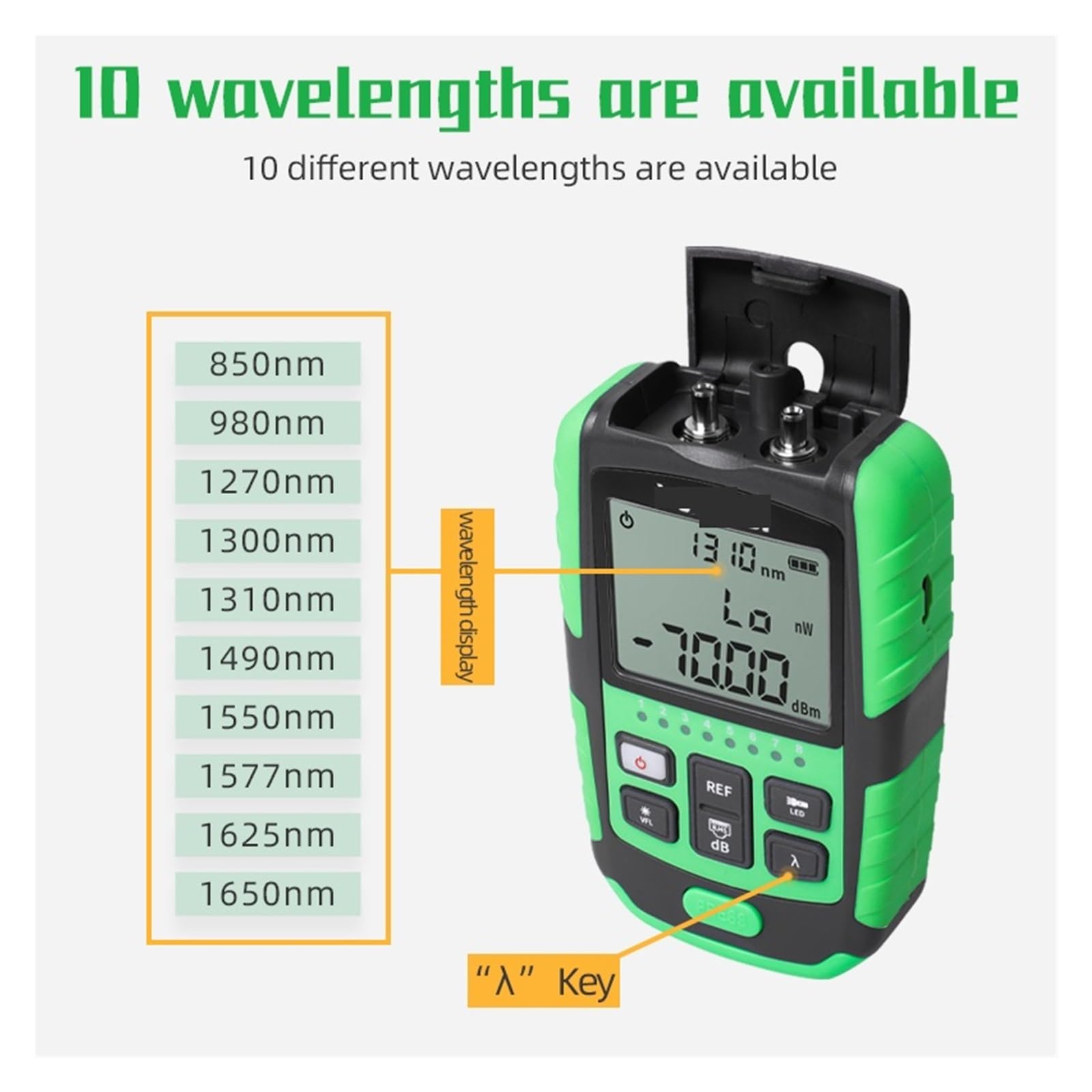 Compteur de puissance optique 5G 10 longueur d'onde 4 In1, testeur fibre localisateur défaut visuel Test câble réseau VFL Inspection de circuits