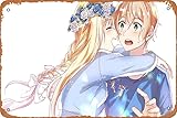 Sword Art Online, Rubia, Ojos Verdes, Alice Zuberg, Sword Art Online: Alicization, Eugeo (Sword Art Online) Póster de anime para decoración de pared del hogar, letrero de metal retro de hojalata de 8