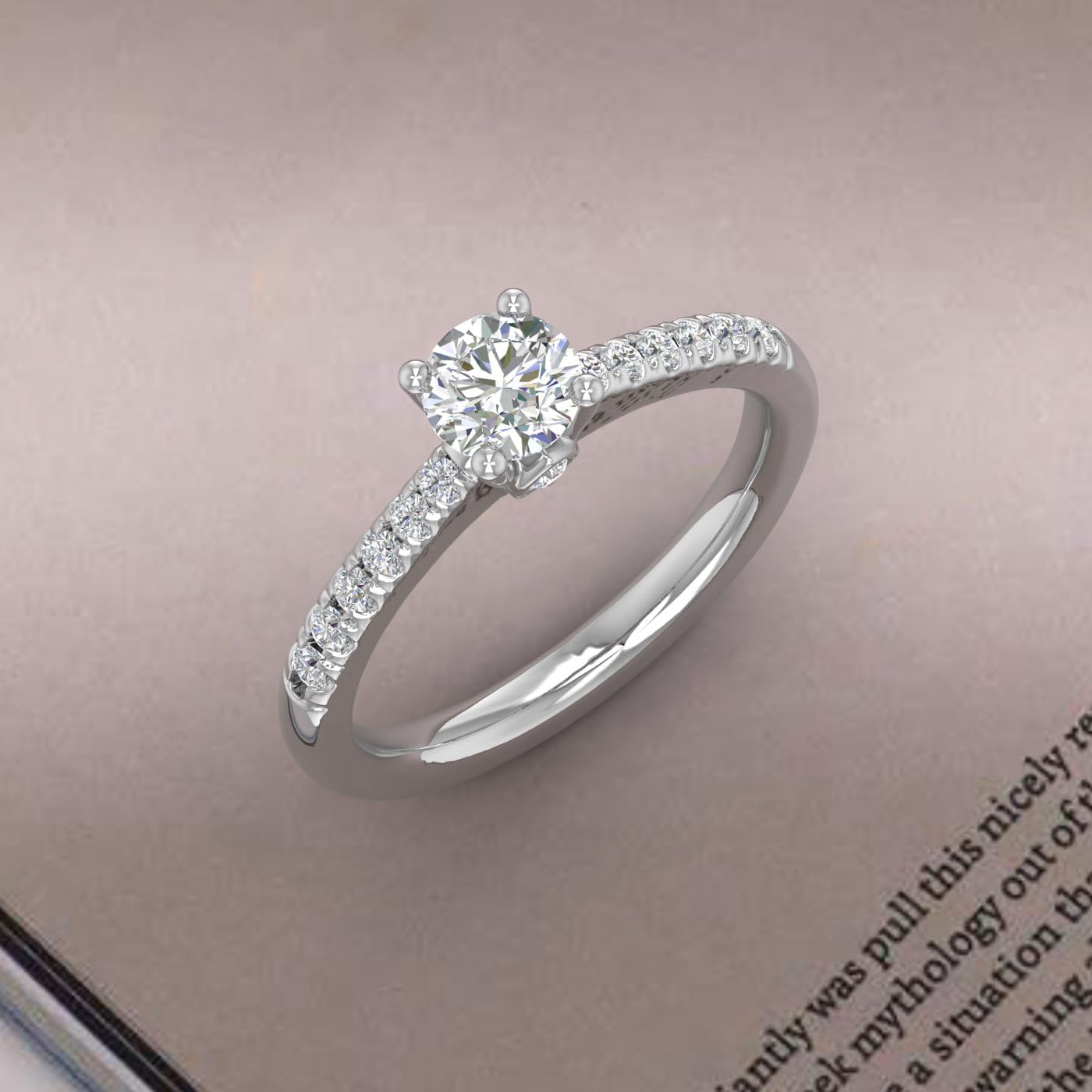 FINEROCK 1/2 Carat Diamond Engagement Ring Band in 10K Gold