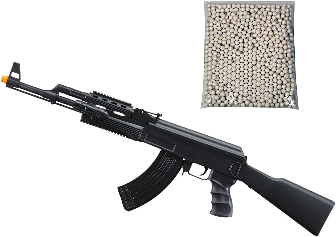 Durable 390 FPS Lightweight Airsoft Tactical AK47 Spring Rifle with 1000 Rounds 6mm BBS
