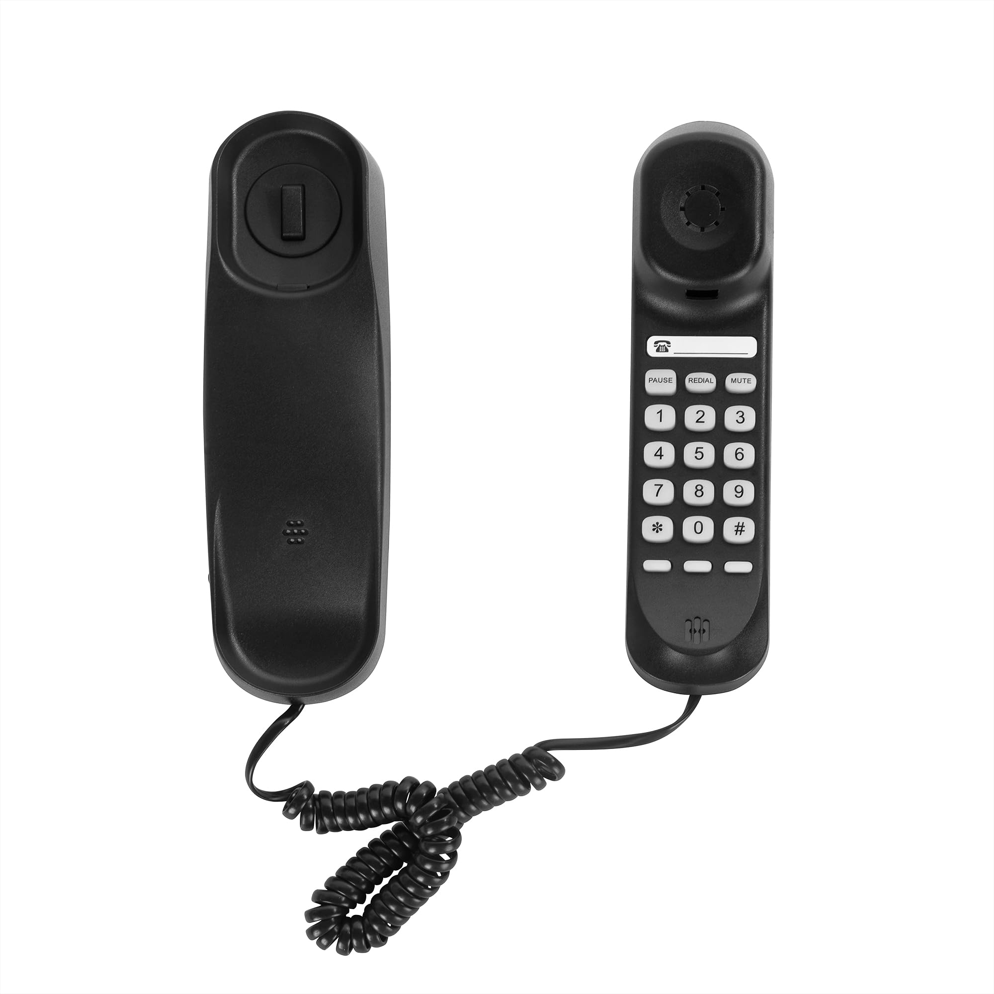 OF-990 Slimline Telephone Wall-Mountable Basic Corded Telephone No AC Power Required, Corded Home Phone Black