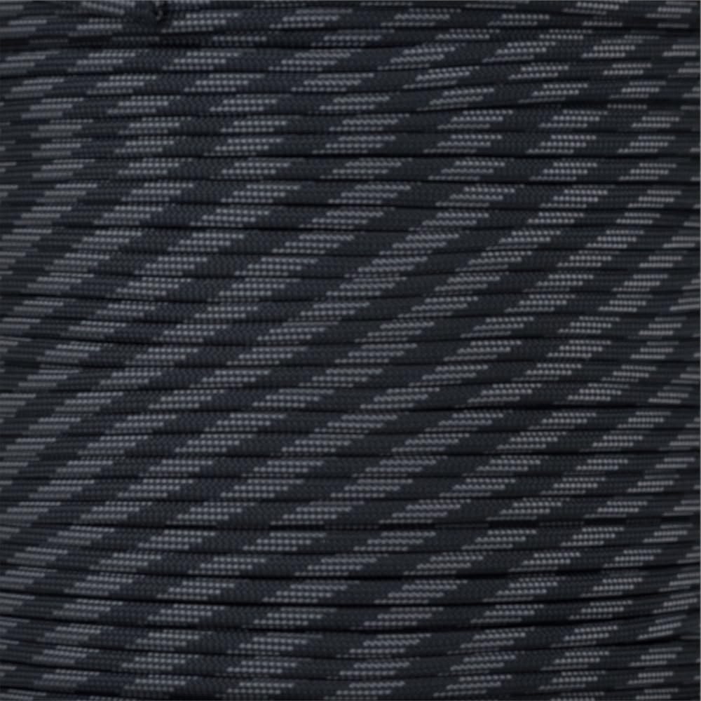 Paracord Planet Black 550lb Paracord – 7 Strand Type III Tactical Parachute Cord for Hiking, Camping, and Crafting – Dark Side (1,000 ft)