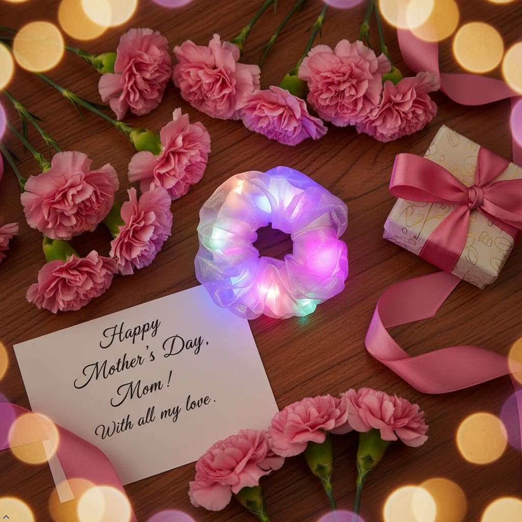 36 coleteros iluminados, lazos de pelo de tela de doble capa LED para niñas, accesorios para el cabello de neón rave, accesorios para el cabello para mujeres, suministros de fiesta que brillan