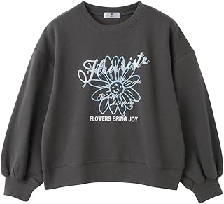 [ティーグラフィックス] 裏起毛 トレーナー 子供服 女の子 キッズ スウェット 暖かい フラワー レモン プリント クルーネック トップス