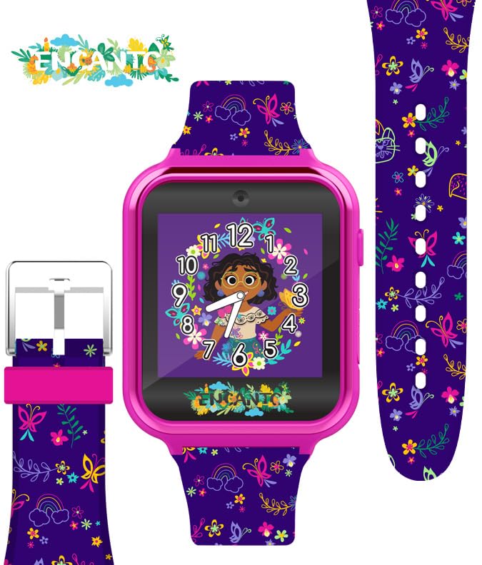 Disney Encanto Kids Smartwatch – Interactive Touchscreen with Games, Camera, Calculator & Fitness Tracker – 10 Watch Faces & Wallpapers – Adjustable Fit for Wrist Sizes 5.5"-8"3