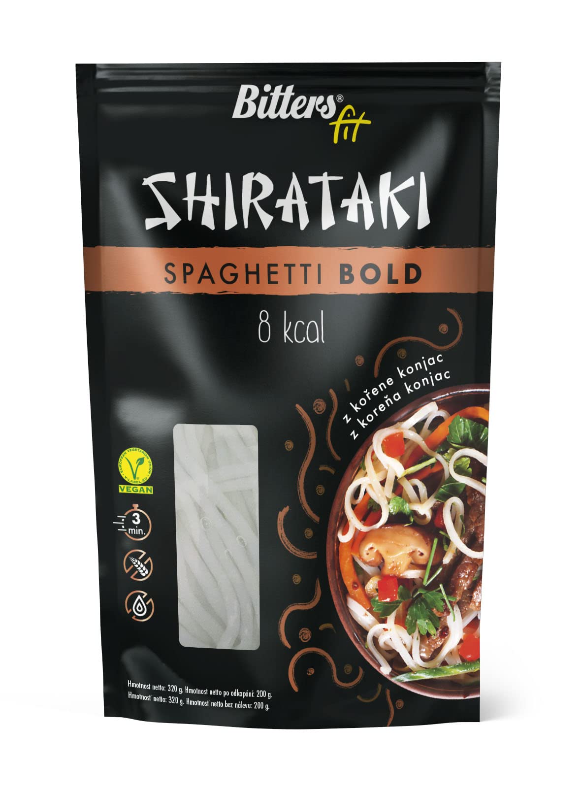 Bitters Shirataki Konjac Noodles - Spaghetti Bold - 3x200g