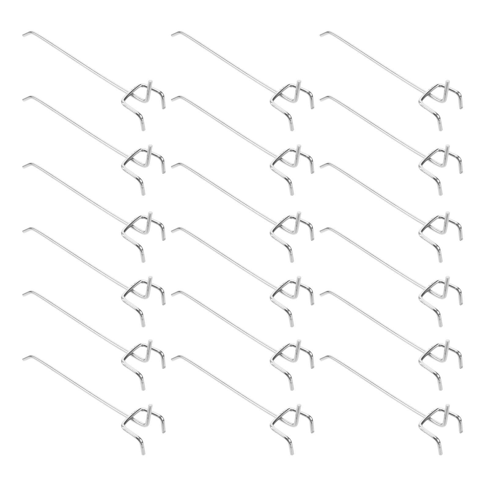 Crochets pour panneaux perforés en fer argenté, lot de 50 pour rangement vêtements