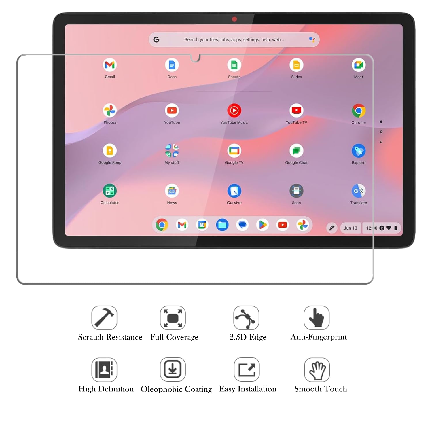 Lot de 2 protecteurs d'écran en verre trempé 9H pour Lenovo IdeaPad Chromebook Duet 11" modèle 11M889