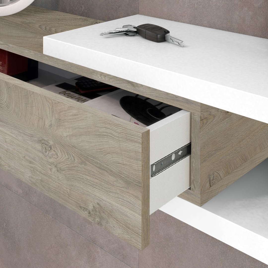Forés Mueble recibidor Enzo con Espejo Blanco artik/Alaska