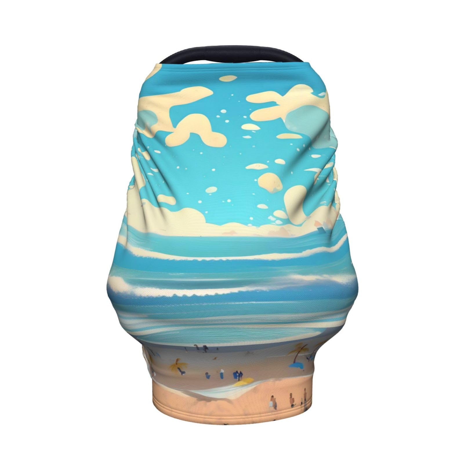 XZDHYZ Beach cartoon Versatile full-print Stroller Chair Cover/Nursing Cover, specially designed for your baby, Black