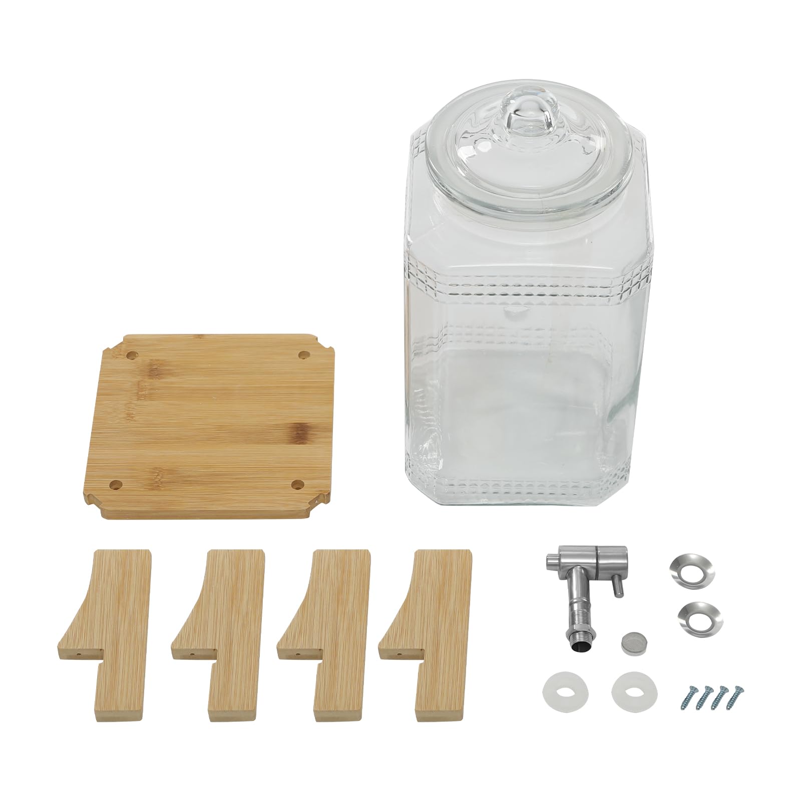 Dispenser di bevande in vetro con rubinetto, distributore di succhi d'acqua, capacità 5 litri per teiera alla frutta per la preparazione di tè freddo, limonata e succhi di frutta