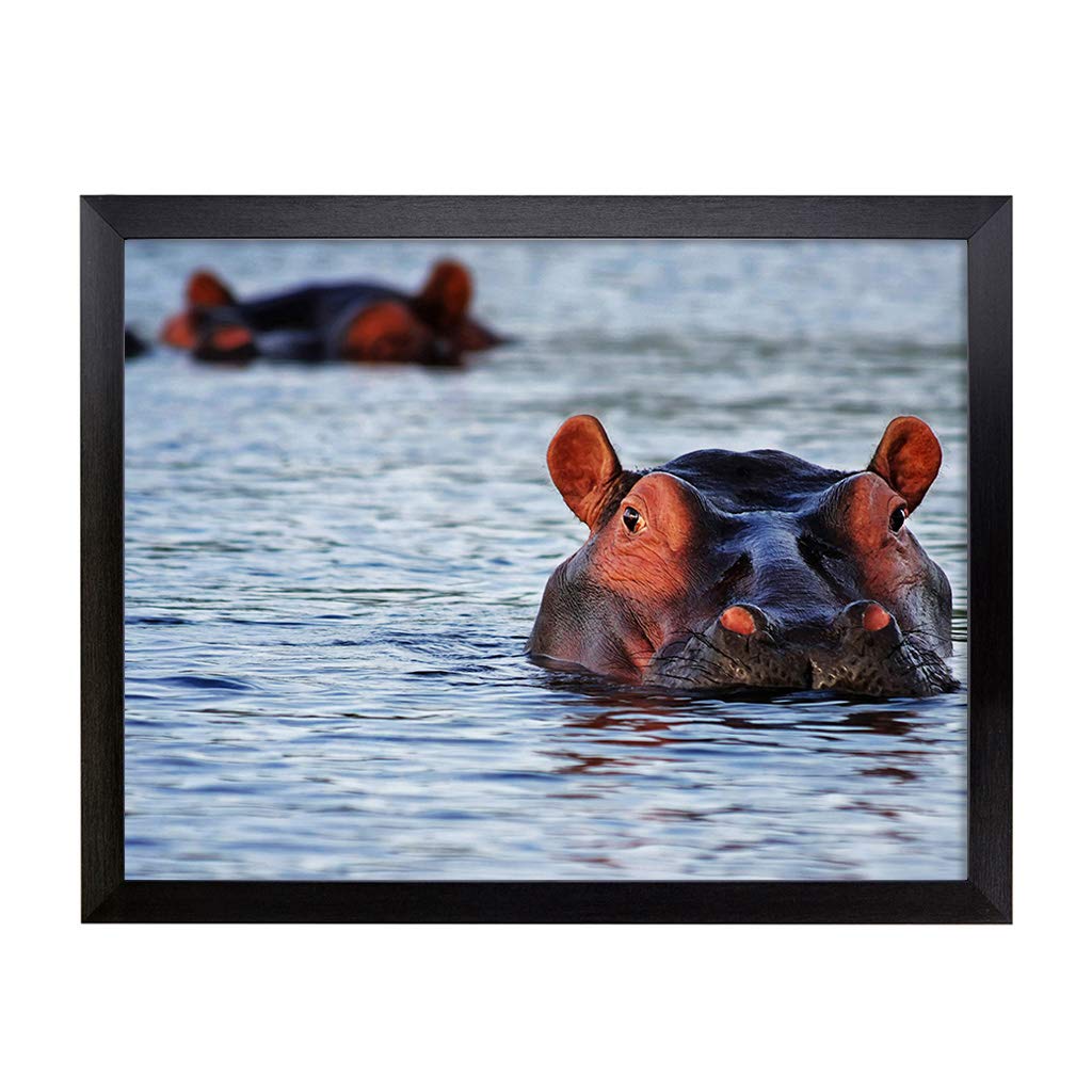 Lap Tray with Cushion | Hippo Hippopotamus | Padded Bean Bag Cushion | For Eating, Working, Crafting, Laptop | Portable Table Desk