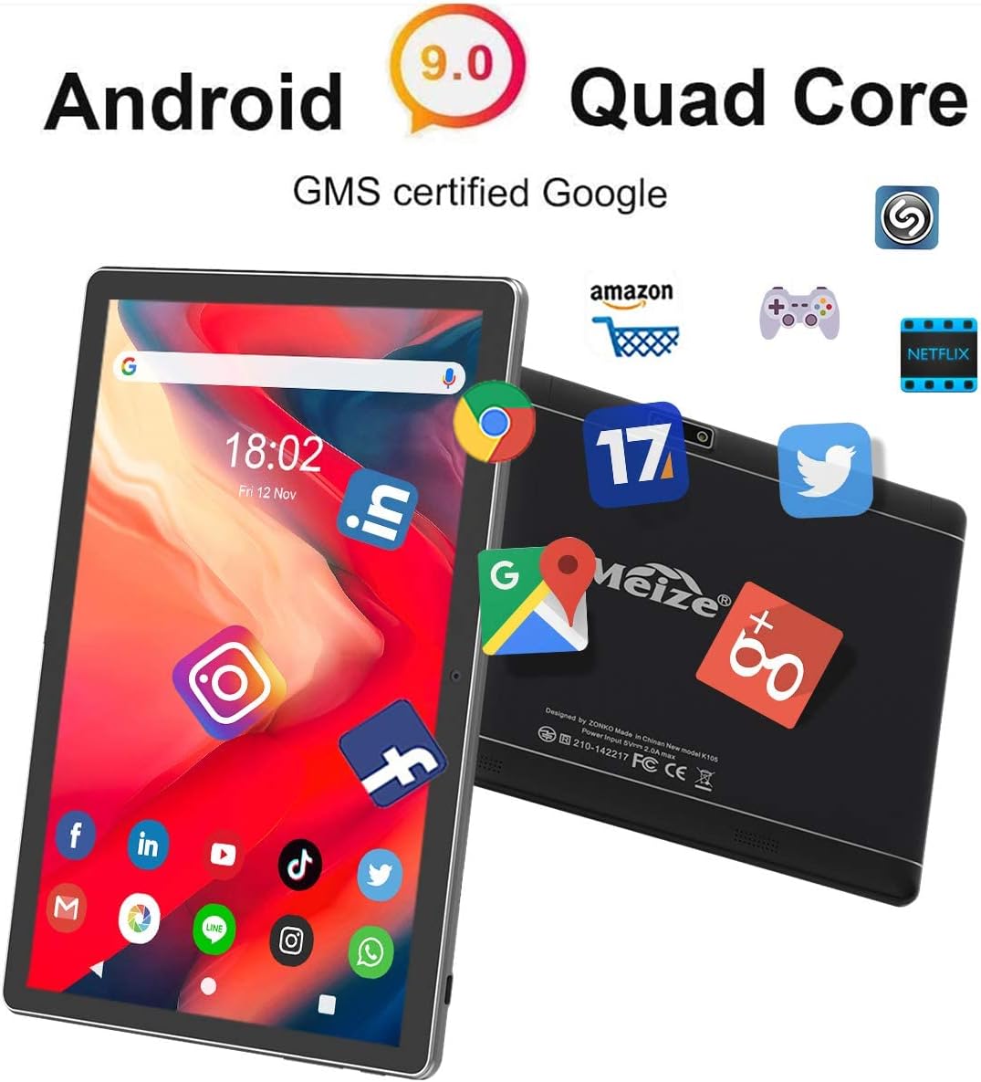 MEIZE Tablet home screen with apps