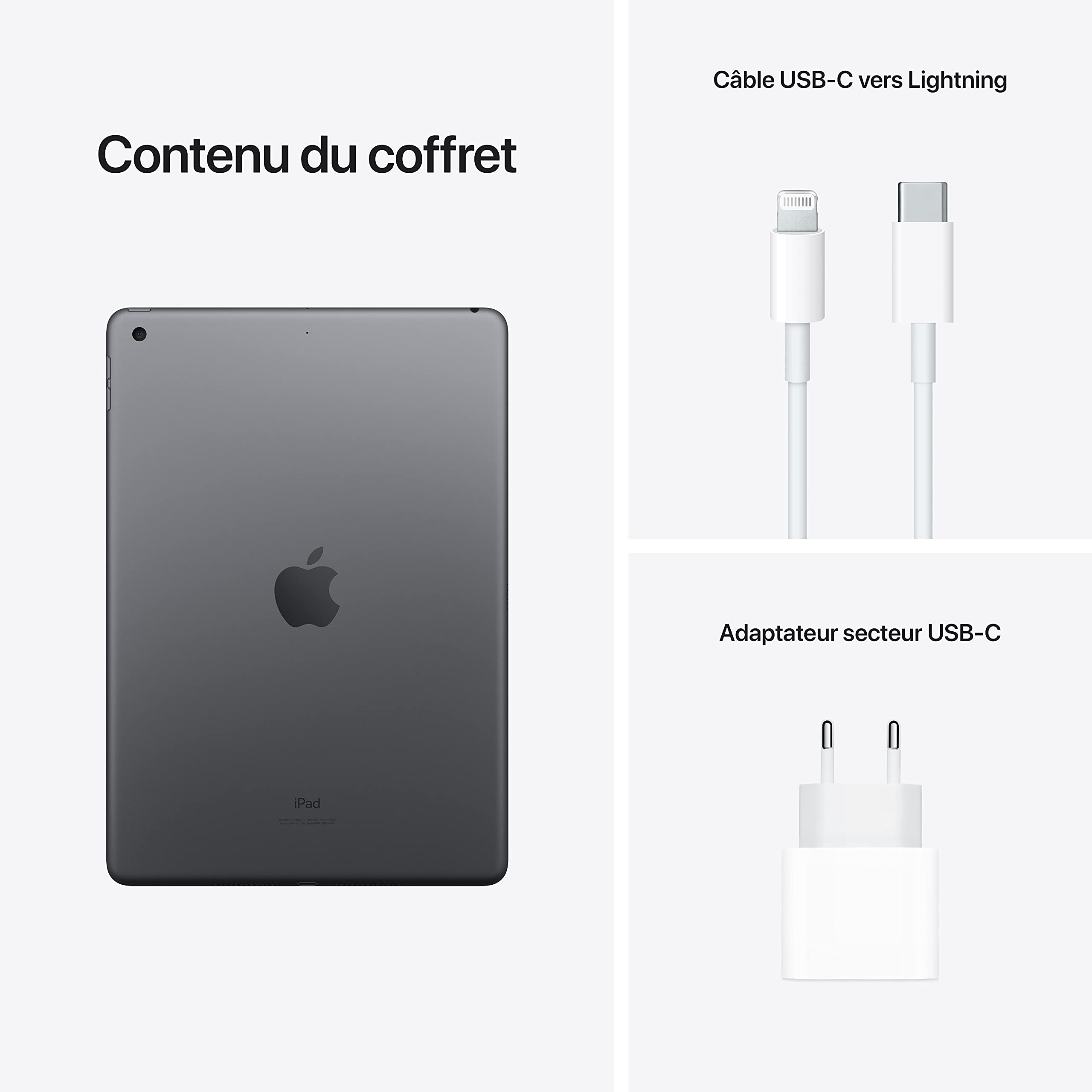 Apple iPad 10.2 cal Wi-Fi 256 Go Gris Sidéral Reconditionné