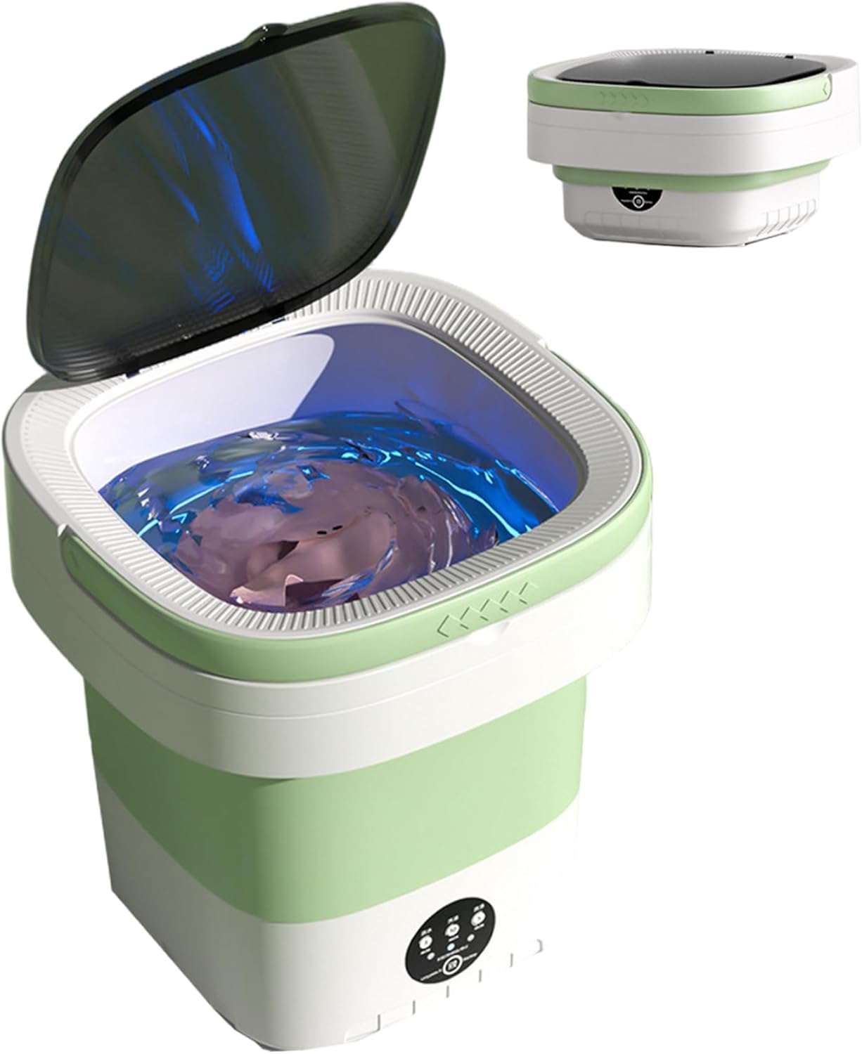 Portable Washing Machine, 12L Foldable Mini Washing Machine with Detachable Draining Basket for Underwear, Baby Clothes Socks Mini Small Portable