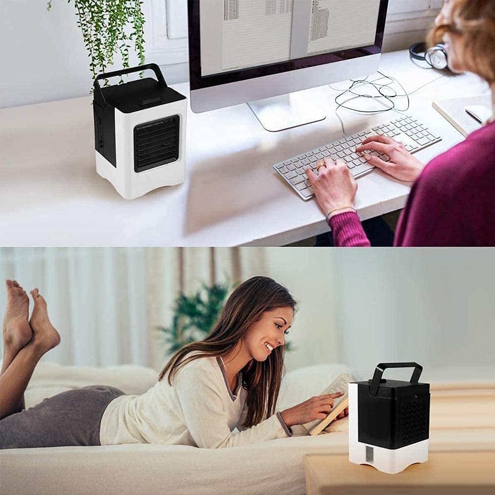 Chłodnica powietrza do domowego biura chłodziarek wyparnych przenośna chłodziarka wyparna, mini klimatyzator 3 w 1, nawilżacz/oczyszczacz, wentylator biurkowy USB, kompaktowa chłodnica powietrza ze