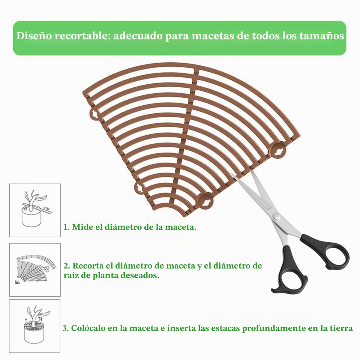 4 Piezas Protector de Macetas, 30cm y 52cm, Protección de Plantas para Bebé Gato Rejilla Protectora de Plantas con 40 Estacas Profundas Cortable Protege de Niños y Animales la Tierra en Macetas