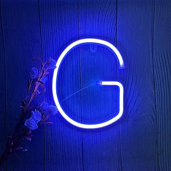 Letter Neon Lights - Personalized USB Light Signs for Wall Decor Bedroom Home Office - Switch Controlled LED Word/Name Signs Unique Gift Idea & Party Hanging String Lights（Letters G) — image 1