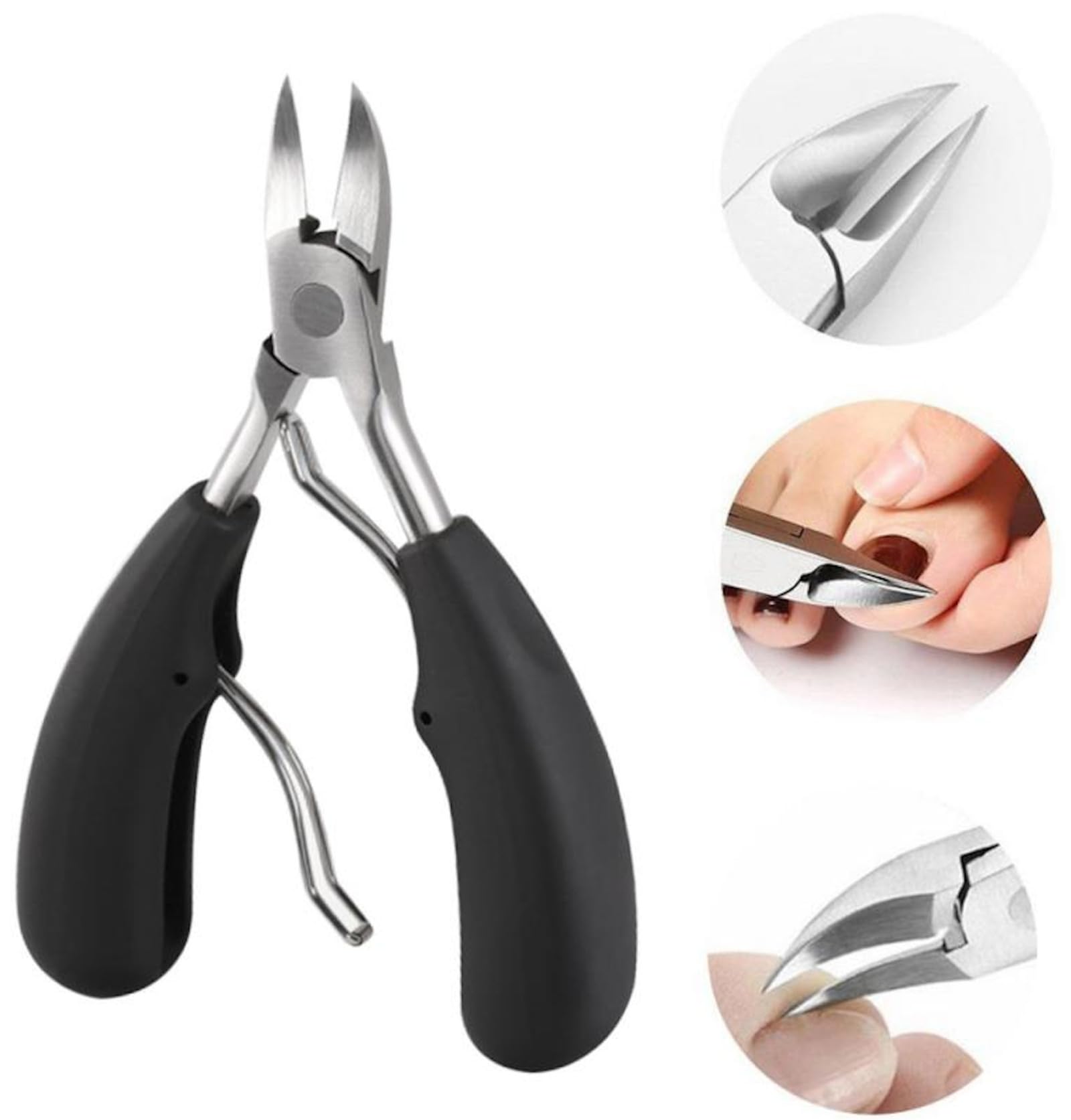 EWANTO 20x Nagelschere Zehennagel Knipser Nagelzange für dicke und tief eingewachsene Zehennägel mit gebogener Spitze für leichtes Schneiden Nagel Knipser für Pediküre Schwarz