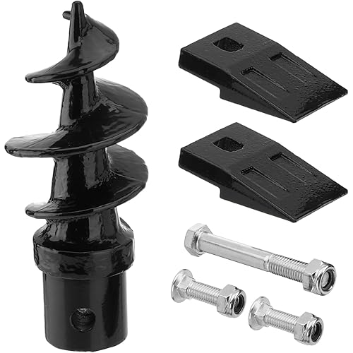 Bolt-On Spiral Point Auger, with 2 Pack 3 Point Auger Cutting Edge, for Heavy-Duty Augers, 3 Point Post Hole Digger