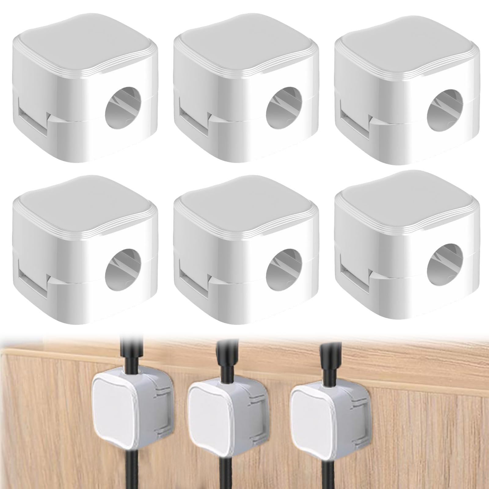 100 Pcs Adhésifs Clips Câble, 3M Clips Câbles Adhésifs Rangement De