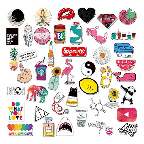 Paquete de pegatinas, 45 piezas de vinilo bonitas pegatinas de grafiti, pegatinas impermeables para ordenador port�til, monopat�n, coches, tel�fono m�vil, para ni�os, regalos para adolescentes
