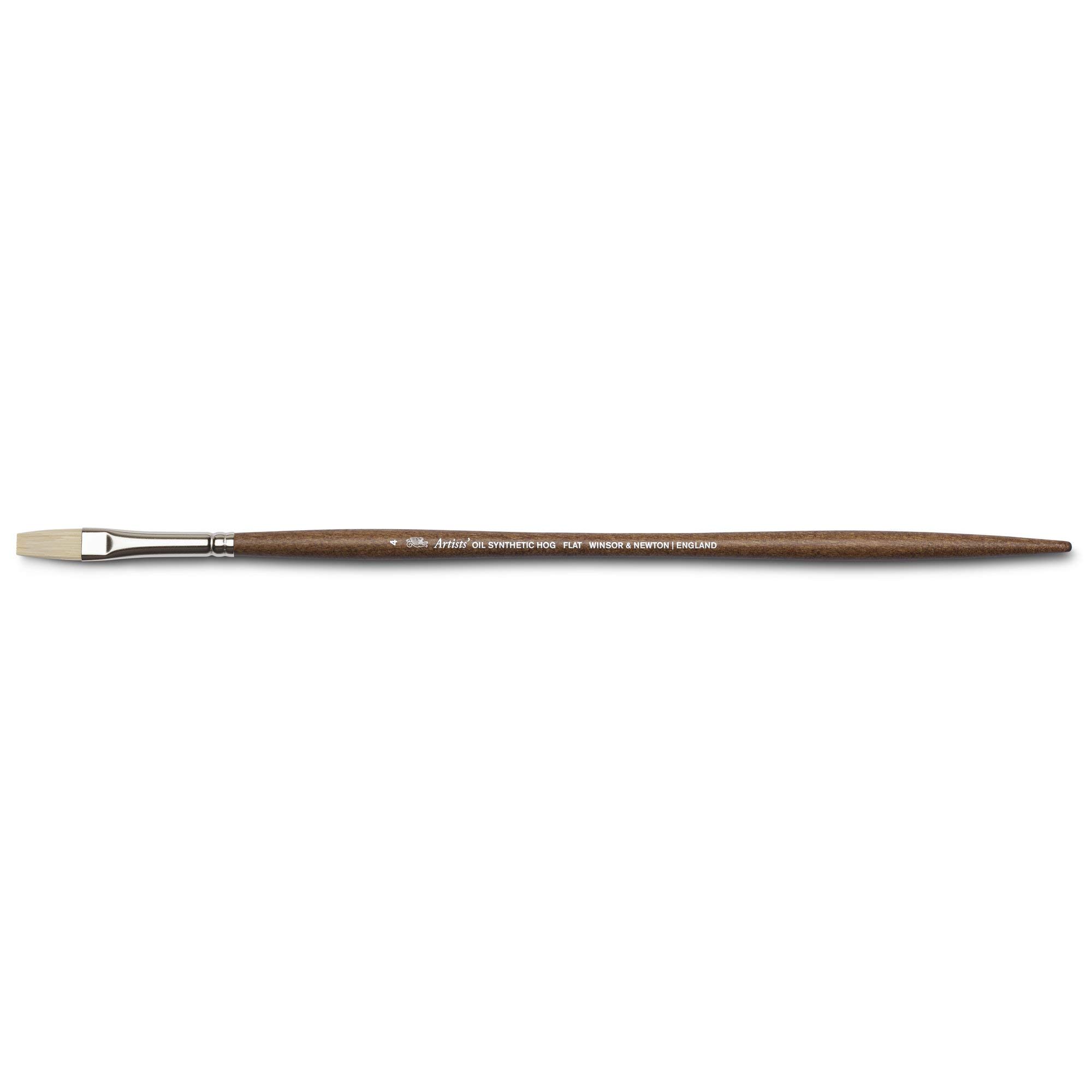 Winsor & Newton 5010306 Synthetic Artist Oil Brush with High Elasticity and Durability, Ergonomic Handle for Oil Paints and Alkyd Paints - Flat Brush, Short No. 6