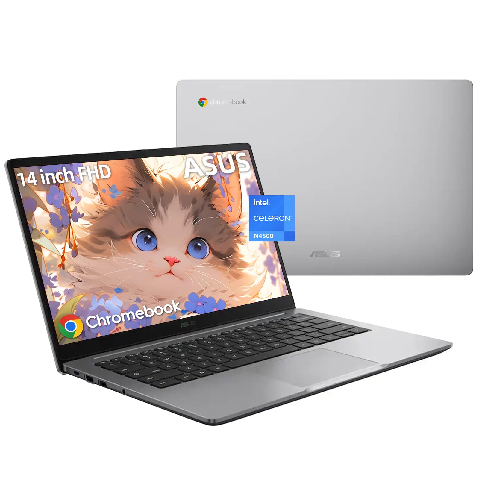 ASUS Chromebook 14インチ Celeron N4500 Amazon.com: ASUS Laptop Chromebook FHD de 14 pulgadas, procesador