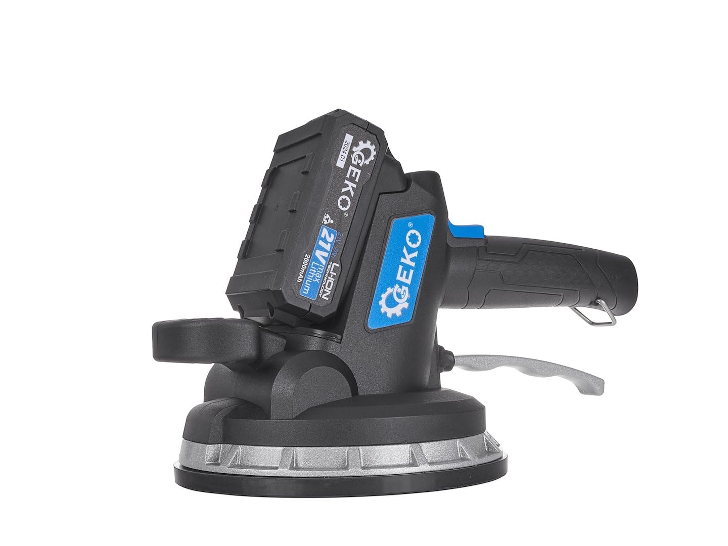 BSD Ventosa Vibrante Professionale Ricaricabile per Posa Piastrelle - Set Completo con 2 Batterie da 21V e Caricatore, Regolazione Vibrazioni e Capacità di Sollevamento 80 kg