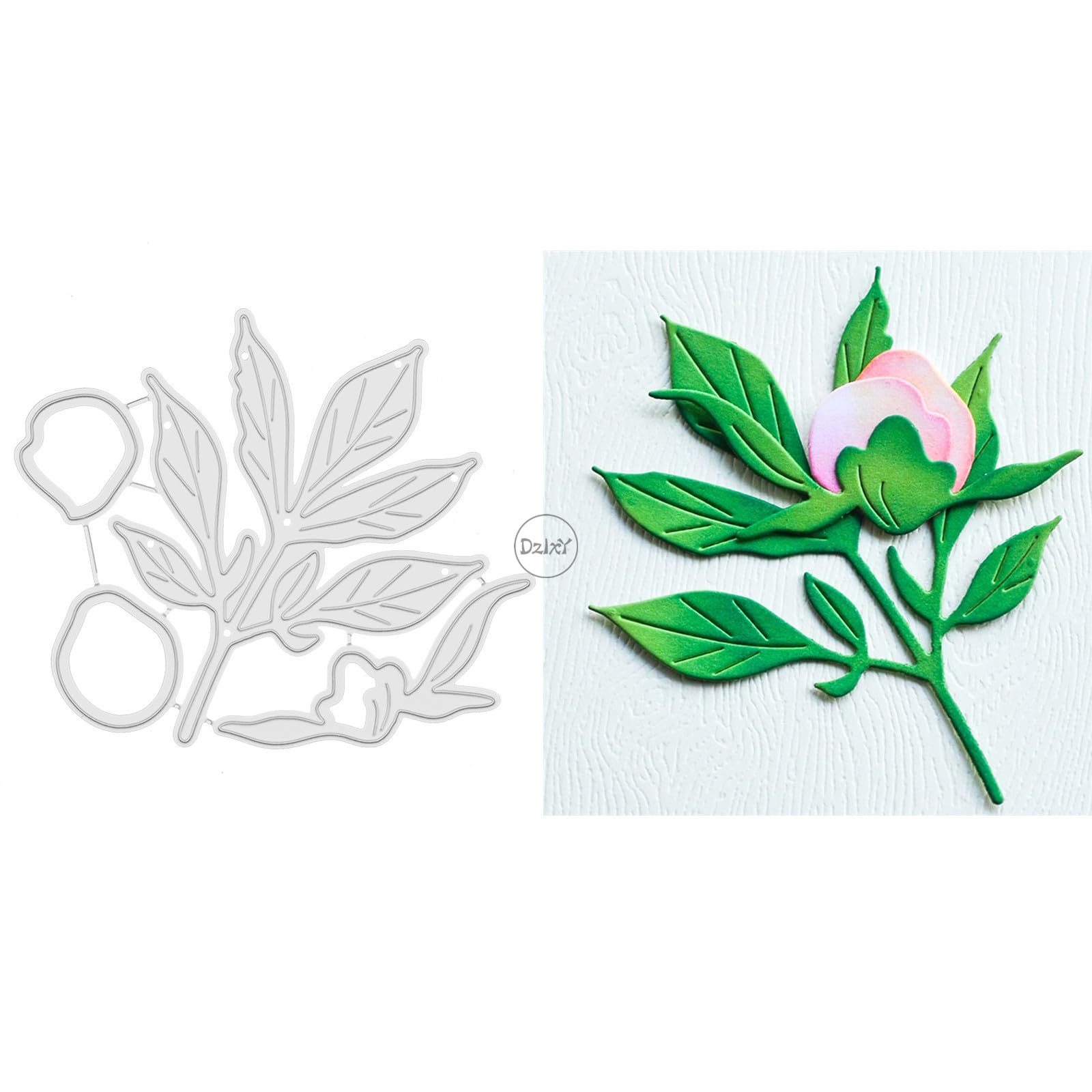 DzIxY Patchwork Flowers Veined Leaves Metal Cutting Dies for Card Making Kit Embossing Paper Die Cuts Set Scrapbook Stencils Supplies Machine Templates