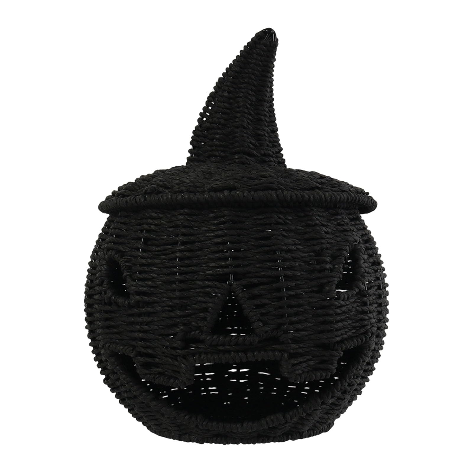 Handwoven Halloween Treat Basket Efficient Paper Rope Craft Iron Frame For Candy Storage And Festival Display Halloweens Handwoven Tray