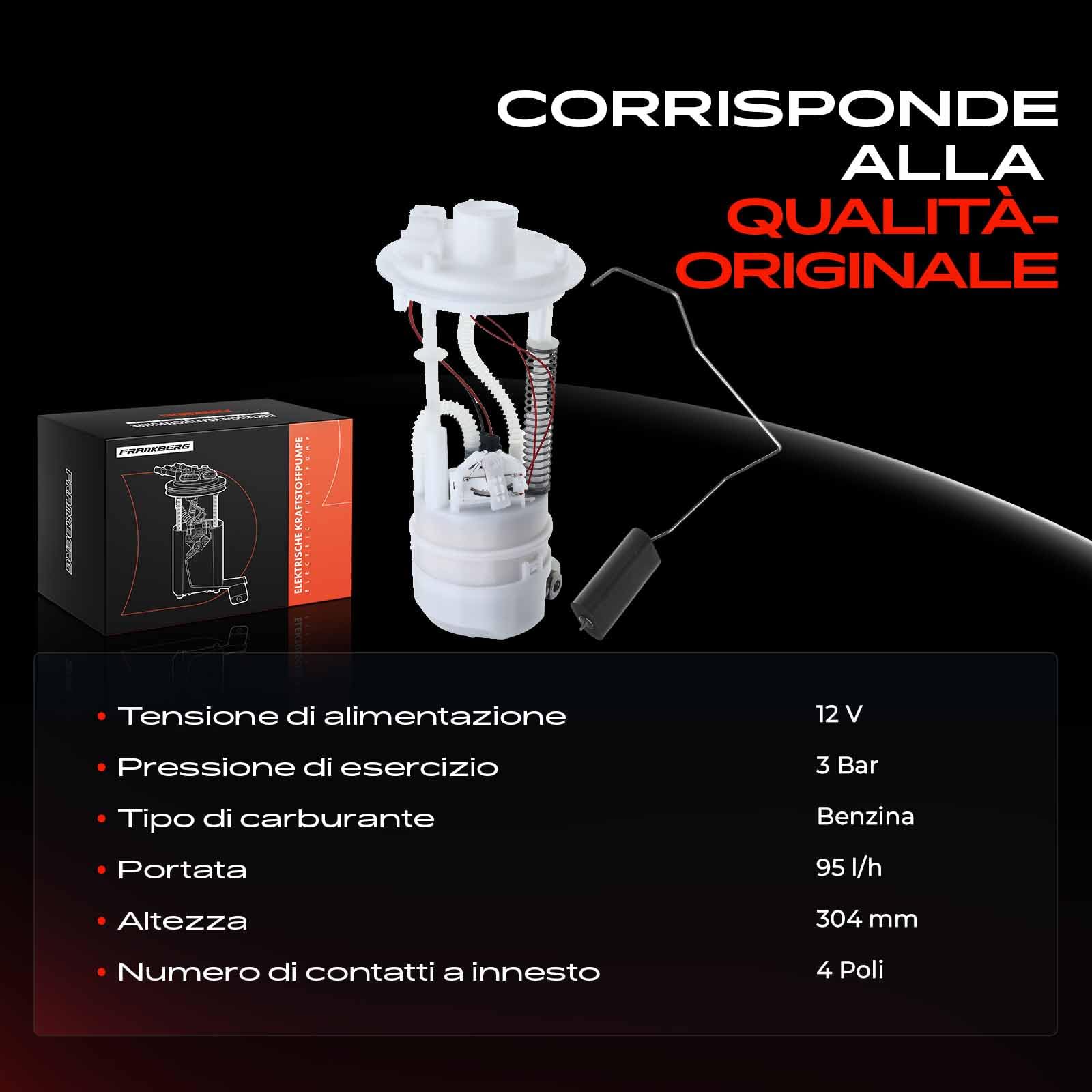 Frankberg Pompa Carburante Compatibile con Doblo MPV 119 223 2001-2010 Doblo Box/MPV 223 2001-2010 Benzina/Erdgas Replace# FG113012B1