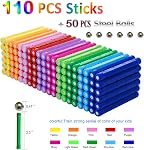 160pcs Jouets de construction magnétique, 2.3" Ensemble de bâtons et de boules non magnétiques, 3D STEM Jeu pour les enfants et les adultes avec sac de rangement