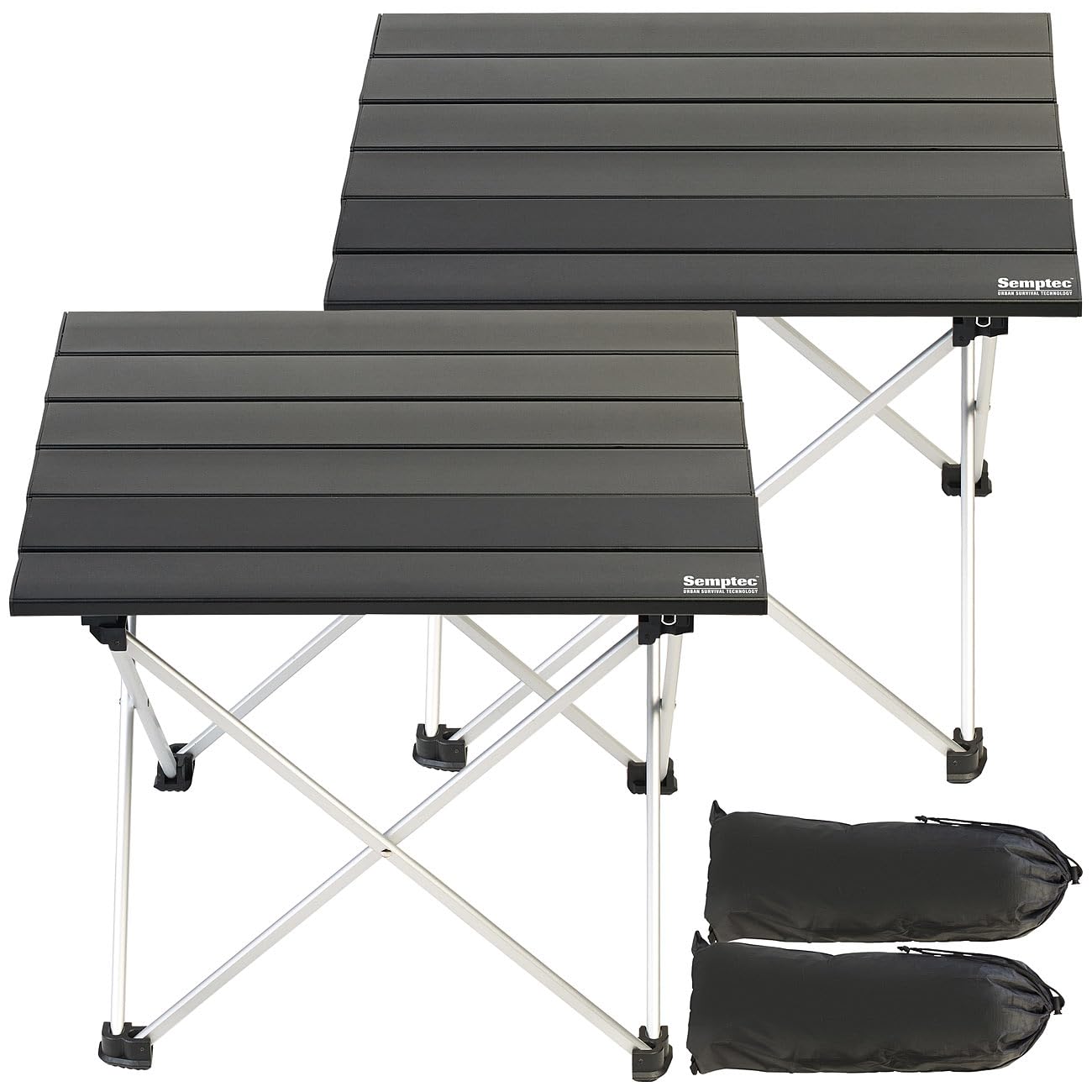 Semptec Urban Survival Technology Tische: 2er-Set Faltbare Aluminium-Campingtische, 910 g, belastbar bis 25 kg (Campingtisch Klapptisch, klein, Möbel)
