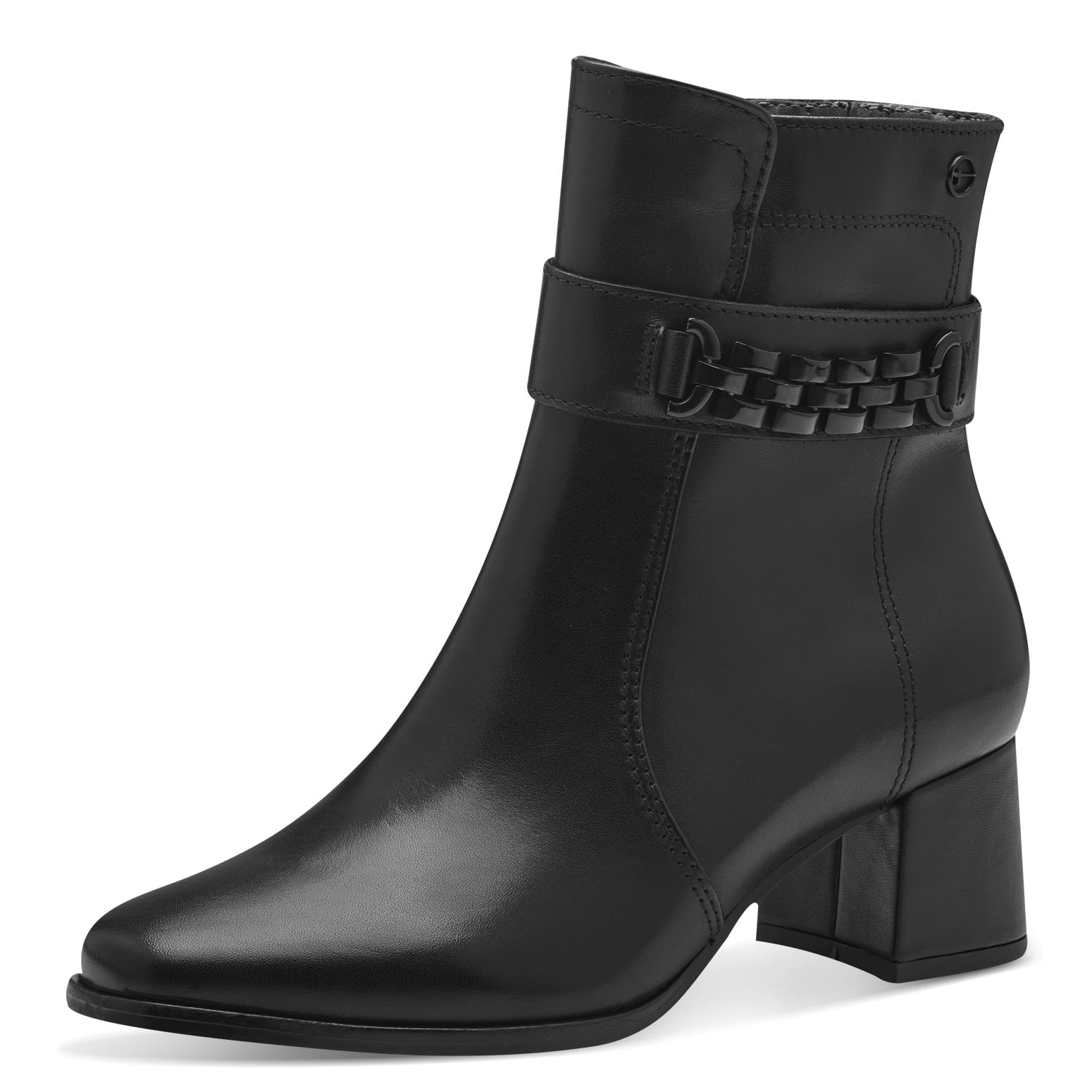 Tamaris Comfort Women’s Ankle Boots with Heel Leather Elegant , Black, 6,5 UK