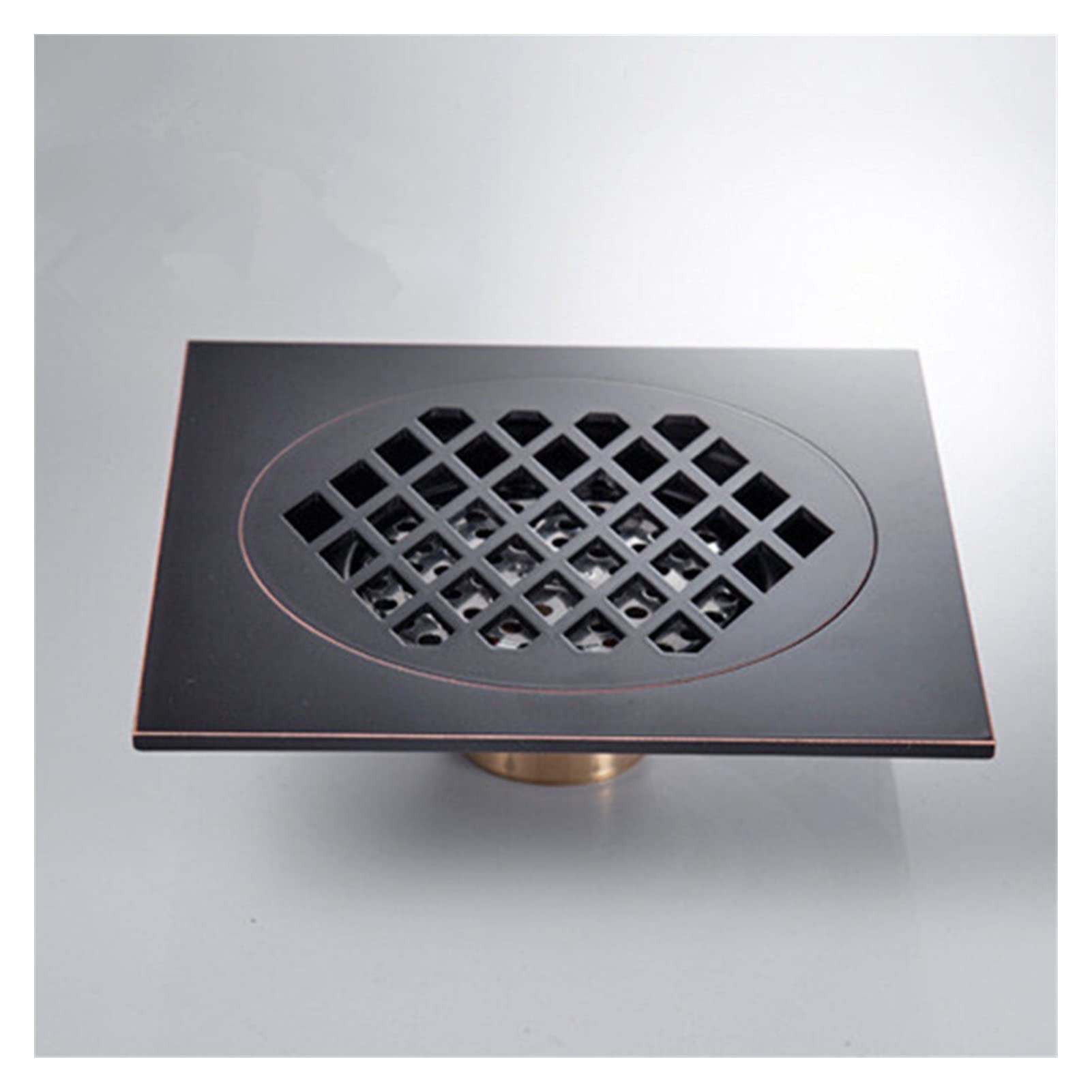 Desagüe Ducha,Sumidero Ducha,Drenaje de Piso Drenaje de piso Negro 15 × 15 cm Drenajes cuadrados de baño de batas de baño Material de construcción Filtración Desodorización Ducha Drenaje Hardware(2)