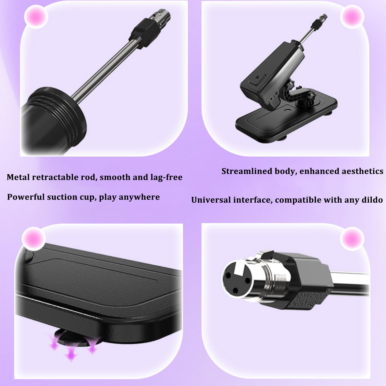 AMAZBEE Máquina sexual automática con ventosa: máquina de empuje con consolador/plug anal, ajuste multiángulo, mando a distancia y control por cable. (Dildo)