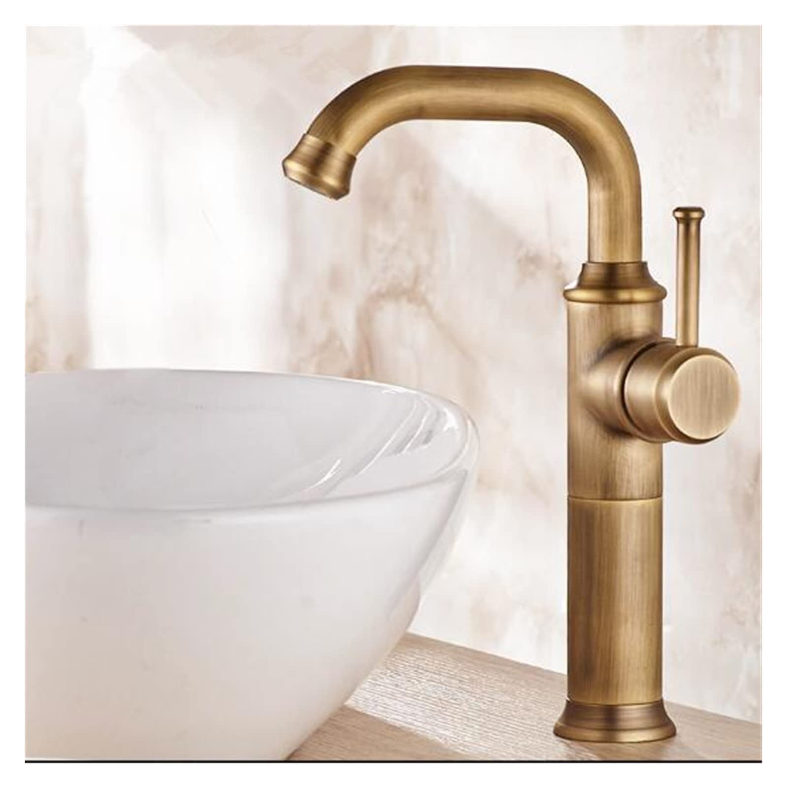 Robinet de lavabo antique retro en laiton pivotant pour salle de bain elegant