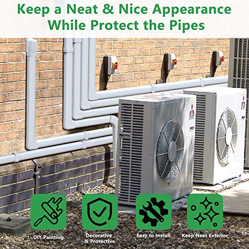 Forestchill 3In 25Ft Decorative Pvc Line Set Cover Kit For Ductless Mini Split Air Conditioner, Central Ac And Heat Pump Systems, Condenser Unit #TOP5
