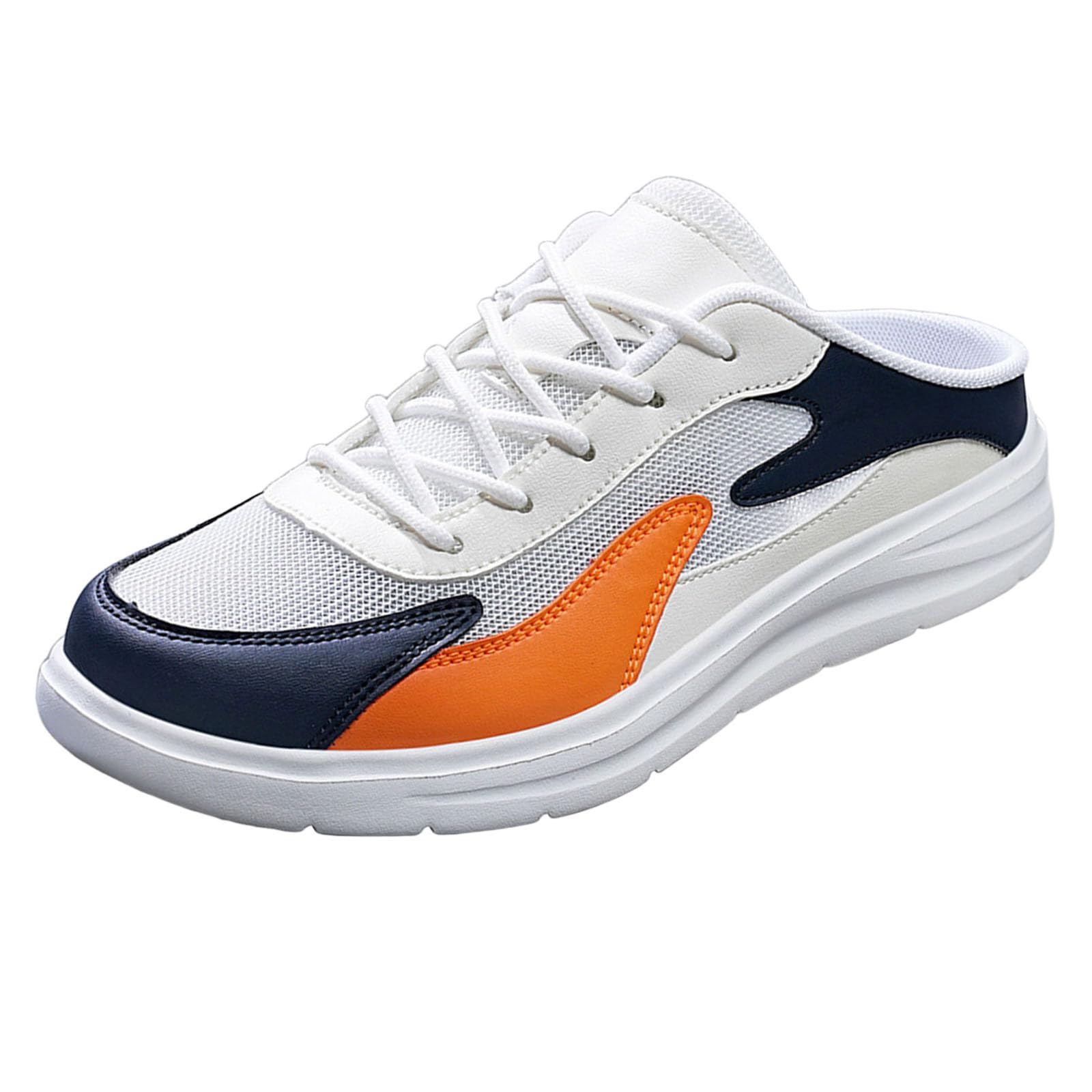 Generisch La Hombres Zapatos 40 pares de zapatos de malla One Foot Lazy Sin Talón Zapatillas Medio Zapatillas Deportivas Casuales Zapatos Hombres 48 Ancho